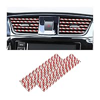 8sanlione 20PCS Car Air Conditioner Decoration Strip, DIY Air Vent Outlet Trim Strip Bendable Car Interior Accessories, Car Molding Strip for Most Air Vent Outlet (Red/Stripe)