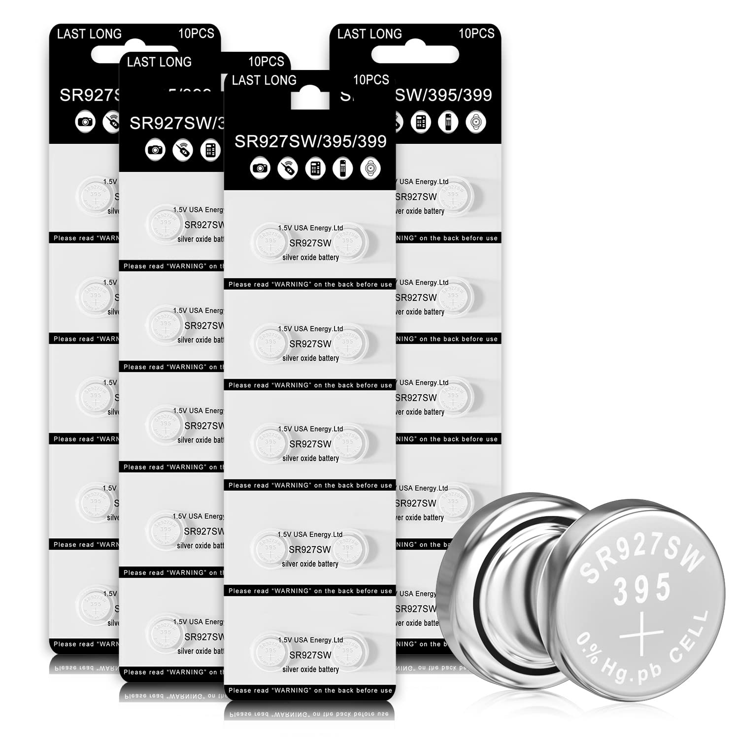 Beidongli SR927sw 1.5V Button Battery 395 AG7 for Watch Battery Cell Pack of 40【3-Year Warranty】