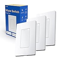 Switch, 2.4 GHz WiFi Smart Light Switch, Single-Pole, Needs Neutral Wire, Compatible with Alexa, Google Assistant, and IFTTT, No Hub Required, 3-Pack, White