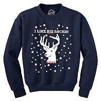 Crazy Dog T-Shirts I Like Big Racks Funny Unisex Hunting Ugly Christmas Crew Neck Sweatshirt