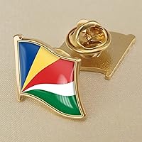 Seychelles Flag Crystal Epoxy Badge Brooch - World Flag Badges Brooch Seychelles Country Novelty Butterfly Buckle