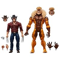 Marvel Legends Series Logan vs Sabretooth, Wolverine 50th Anniversary Comics Collectible 6-Inch Scale Action Figure 2-Pack