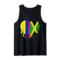 Colombia Jamaica Flag Heart Citizen Grown Patriot Country Tank Top