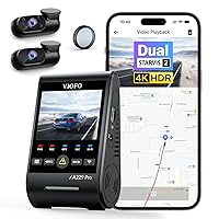 A229 Pro 3 Channel 4K HDR Dash Cam, Dual STARVIS 2 Sensors IMX678 & IMX675, 4K+2K+1080P Front Inside and Rear Triple Car Camera, 5GHz WiFi GPS, Voice Control, 24H Parking Mode, Support 512GB