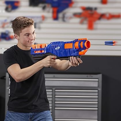 Trilogy DS-15 Nerf N-Strike Elite Toy Blaster with 15 Official Nerf Elite Darts and 5 Shells – for Children, Teens, Adults