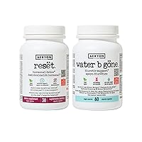 Reset and Water B Gone - Hormonal Detox and PMS Relief Kit by Aeryon Wellness - Hormone Balance Supplements for Women - Diuretic Pills for Women
