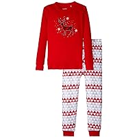 Petit Lem Girls' Holiday 2 Piece Set Pajama Long Sleeve Top & Pant Knit