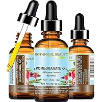 POMEGRANATE OIL 100% Pure Natural Refined Cold-Pressed Carrier Oil 1 Fl oz 30 ml for Face, Skin, Body, Hair, Lip, Nails. Rich in vitamin C by Botanical Beauty