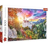 Trefl View of The Neuschwanstein Castle, Germany 500 Piece Jigsaw Puzzle Red19 x13 Print, DIY Puzzle, Creative Fun, Classic Puzzle for Adults and Children from 10 Years Old