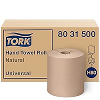 Tork Hand Towel Roll, Natural, Universal, H80, 100% Recycled, 1-Ply, 6 Rolls x 630 ft, 8031500