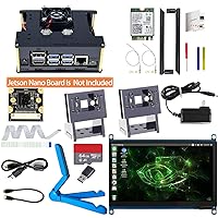 Developer Kit for Jetson Nano -7inch Touch| IMX 219-77 Camera with Case| 64GB Class 10 TF Card with Card Reader | Jetson Nano Acrylic Case for Both A02 and B01