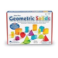 Learning Resources View-Thru Geometric Solids - Geometric Shapes, Back to School Supplies Must Haves, Math Teacher Supplies