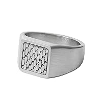 Skagen Men's Silver Stainless Steel Signet or Band Ring