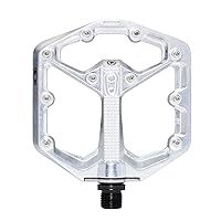 Stamp 7 Small Mountain Bike Pedals - Silver Edition - MTB Enduro Trail BMX Optimized concave Platform - Flat Pair of Bicycle Mountain Bike Pedals (Adjustable pins Included)