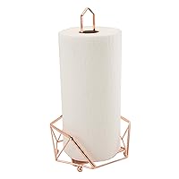 Kitchen Details Copper Geode Paper Towel Holder | Countertop | Free Standing | Holds 1 Large Roll | Rust Resistant | Decorative