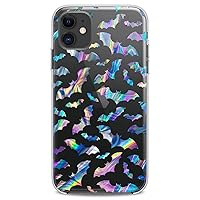 TPU Case Compatible with iPhone 15 14 13 12 11 Pro Max Plus Mini Xs Xr X 8+ 7 6 5 SE Colorful Cute Rainbow Girls Clear Print Flexible Silicone Slim fit Animal Cute Bat Design Blue Women Awesome