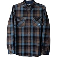 KAVU Buffaroni Flannel Shirt - Lightweight Casual Fit - Long Sleeve Button Up Plaid