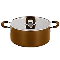 NutriChef 5 Quart Casserole With Lid - Non-Stick Stylish Kitchen Cookware with Foldable Knob, Works with Model: NCCWSTKBR (Brown)