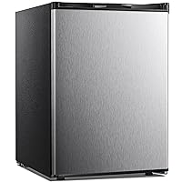Kismile Upright Freezer,2.1 Cu.ft Mini Freezer with Reversible Single Door,Removable Shelves,Small Freezer with Adjustable Thermostat for Home/Kitchen/Office (Stainless Steel)