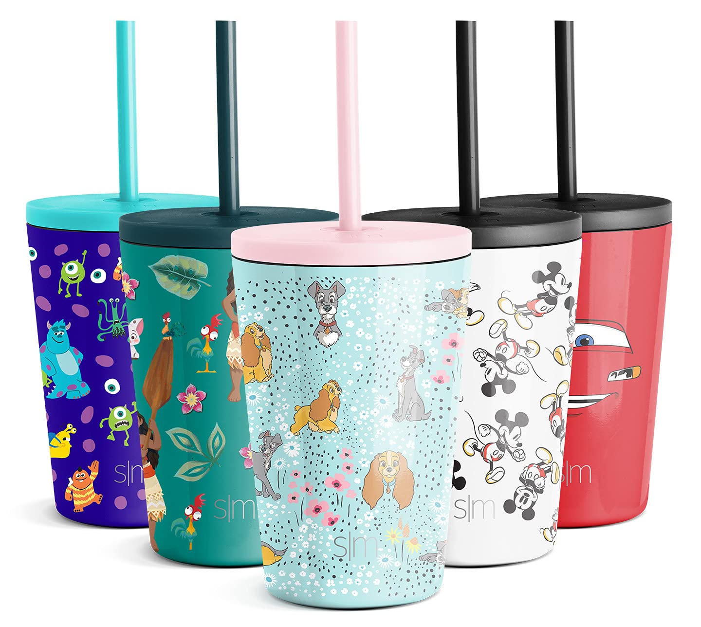 Simple Modern Disney Toddler Cup with Lid and Straw | Reusable Insulated Stainless Steel Kids Tumbler | Classic Collection | 12oz, Lady and the Tramp Garden