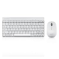 Perixx PERIDUO-712W Wireless Mini Keyboard and Mouse Set, White, US English Layout