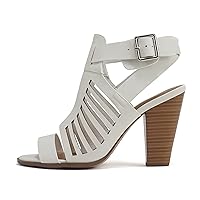 Soda Yummy ~ Gladiator Cutout Stacked Heel Sandal Shoes with Adjustable Ankle Buckle