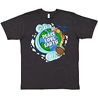 inktastic Earth Day Peace Love Earth with Turtle and Waves T-Shirt