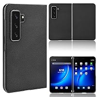 Flip Case Cover Compatible with Microsoft Surface Duo 2 Case,Ultra-Thin Leather Shockproof Protection case,PC+PU Leather Flip Folio Case Phone Back Cover (Color : Black)