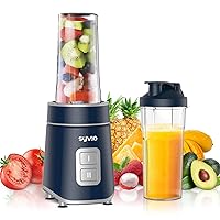 Syvio Blender for Shakes and Smoothies, 600W Smoothie Blender,Personal Blender with 2 Speed Control, Smoothie Maker with 2 BPA-Free 20Oz Sport Cup-Blue