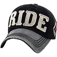 Ride Caps Collection Distressed Baseball Cap Dad Hat Adjustable Unisex