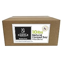 Direct Candle Supply – Coconut Soy Wax (10lb) + 10 Colors Dye Flakes (1.6oz) for Candle Making