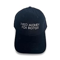 Need Money for Botox Unisex Adult Black Baseball Cap with Cobalt Embroidery On The Front | Perfect for The Plastic Surgery Loving Woman, Upper East Side mom