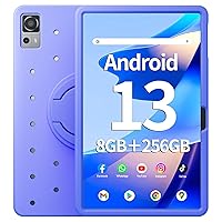 12 Inch Tablet, 8GB RAM 256GB ROM, Android 13 Tablet with Decorative Perforated Case, Octa-Core 2.0Ghz Processor, 2000 * 1200 FHD Screen, 5MP+13MP Camera, 8000mAh, GPS, WiFi, Bluetooth (Blue)