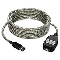 Tripp Lite USB 2.0 Hi-Speed Active Extension Repeater Cable, USB-A (M/F), 16 Feet / 4.88 Meter Cable, Daisy-Chain up to 80 Feet / 24.38 Meters, 3-Year Warranty (U026-016)