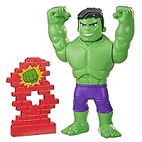 Marvel Hasbro Spidey and His Amazing Friends Power Smash Hulk Pre-School Toy, Face-Changing 25-cm Hulk Action Figure, Ages 3+, Multicolor (F5067)