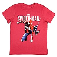 Marvel Boy's Girl's Spiderman T-Shirt Web Swinging Pose Graphic Red