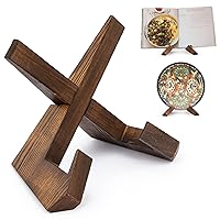 Wood Display Stand, 6.5’’ Plate Holder Picture Stand, Plate Stands for Display, Multifunctional Book Display Stand, Picture Easels for Display, Sturdy and Long-lasting Photo Stand -Brown