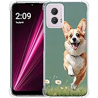 Case for Moto G Power 5G 2024,Happy Corgi Dog Drop Protection Shockproof Case TPU Full Body Protective Scratch-Resistant Cover for Motorola Moto G Power 5G 2024/G Power 5G 2nd Gen