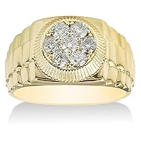 P3 POMPEII3 1Ct TDW Men's Diamond Ring 14k Yellow Gold