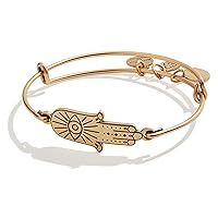Alex and Ani Symbols and Tokens Expandable Bangle for Women, Spiritual Armor In Line Hamsa, Rafaelian Gold Finish, 2 to 3.5 in