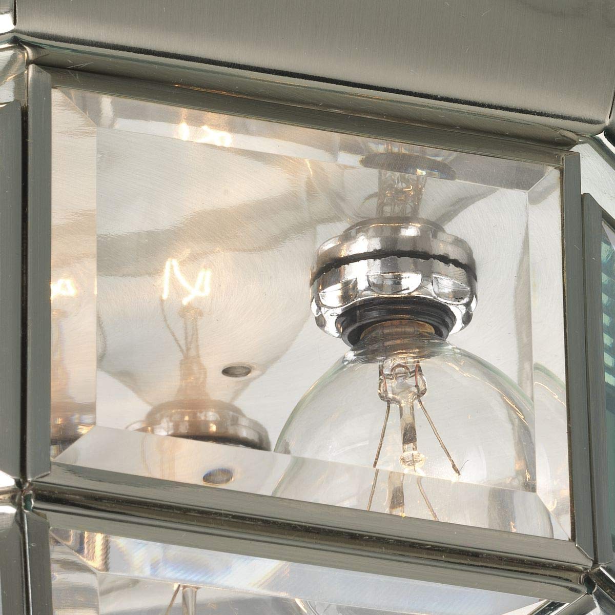 Progress Lighting P5789-09 Octagonal Close-To-Ceiling Fixture with Clear Bound Beveled Glass, Brushed Nickel