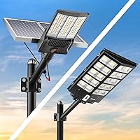 5000W and 3200W Solar Street Light Outdoor Waterproof,Solar Parking Lot Lights Commercial Dusk to Dawn, 6500k IP67 Street Led with Remote Control for Street,Court,Barn