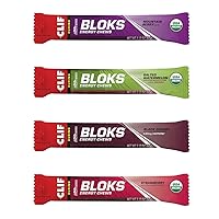 CLIF BLOKS - Energy Chews - 4 Flavor Variety Pack - Non-GMO - Plant Based Food - Fast Carbs for Cycling and Running - Workout Snack (2.1 Ounce Packet, 12 Count)