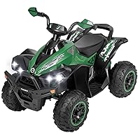 VIVOHOME Kids Ride on ATV, 12V Battery Powered Toy Car with High/Low-Speed 2.7 mph Max Speed, LED Lights, Music, Horn, and Treaded Tires, 4 Wheeler for Kids Ages 3-8 Gift