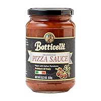 Botticelli Premium Italian Pizza Sauce for Authentic Italian Taste - (Pack of 2) - Made in Italy, Low Carb, Low Sugar, Keto-Friendly Premium Italian Pizza Sauce - 12.3oz