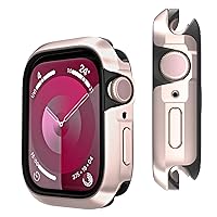 MAGEASY Aircraft-Grade Aluminum Case for 45mm Apple Watch Series 9, Series 8, Series 7 | Hard Shell with Shock-Absorbing Inner Bumper for Maxed Protection, Odyssey - Pink