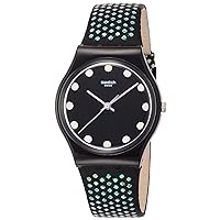 Swatch Women's Gent GB293 Black Nylon Swiss Quartz Watch