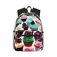 Lightweight Laptop Backpack,Casual Daypack Travel Backpack Bookbag Work Bag for Men and Women-Delicious Cupcakes