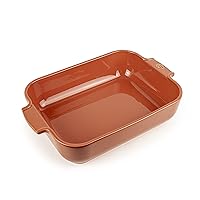Peugeot - Appolia Rectangular Oven Dish - Ceramic Baker with Handles - Terracotta, 10 x 8 x 2.5 inches, (61081)