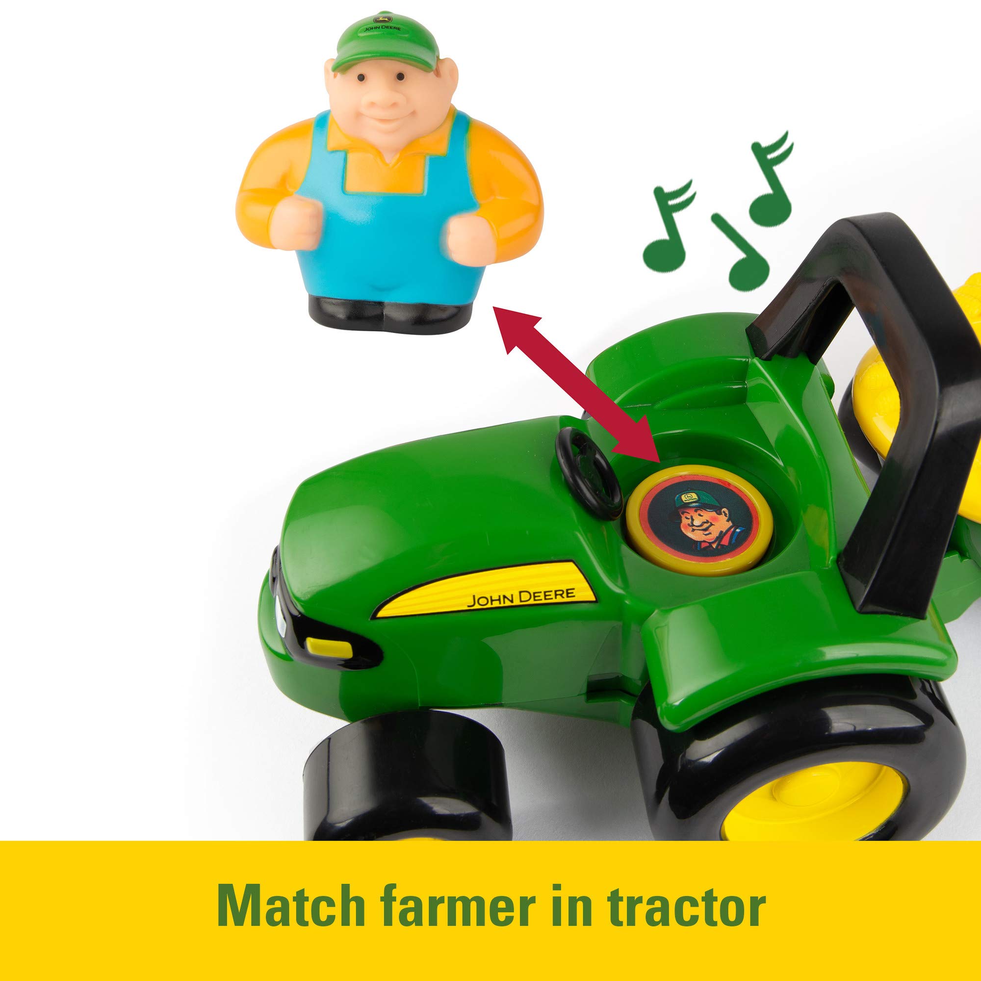 John Deere Animal Sounds Hayride Musical Tractor, Toddler Toys— Includes Farmer Figure, Tractor, and 4 Farm Animals-Girls and Boys Ages 12 Months and Up